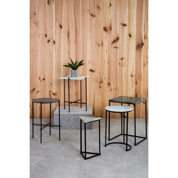 Odkládací stolky v sadě 3 ks s mramorovou deskou  40x40 cm Mandoli – Premier Housewares-image-2