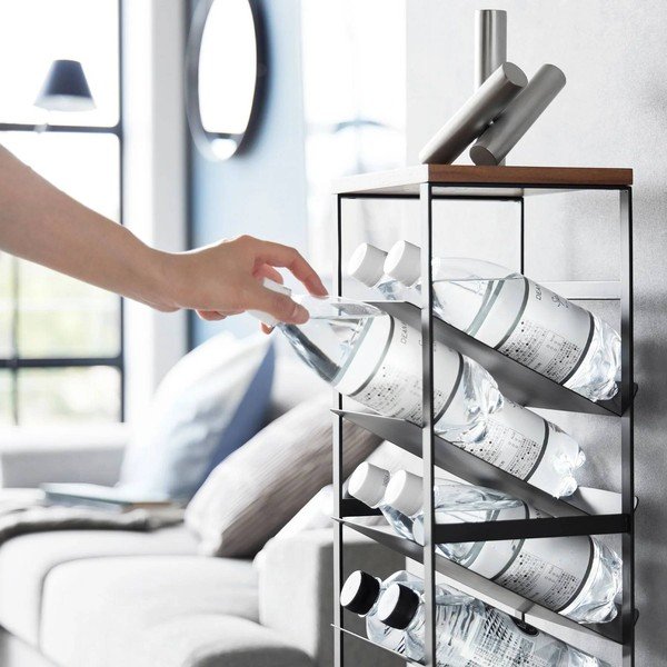 Černý kovový regál na víno počet lahví 16 20x88,5x19 cm Tower – YAMAZAKI-image-3