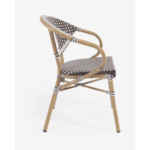 Hnědá kovovo-plastová zahradní židle Marilyn – Kave Home-image-3