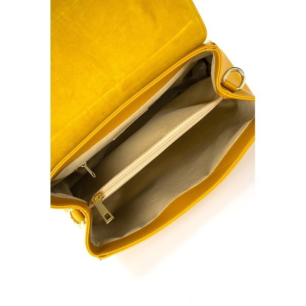 Žlutá kožená kabelka Federica Bassi Maria-image-1