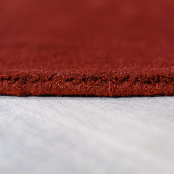 Ručně tkaný vlněný kulatý koberec v cihlové barvě ø 200 cm Mia Segment – Flair Rugs-image-4