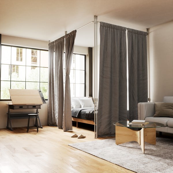 Ocelový dělicí rám na závěs ve stříbrné barvě Anywhere – Umbra-image-1