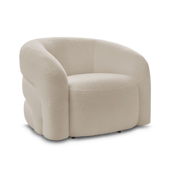 Béžové otočné křeslo z textilie bouclé Elina – Bobochic Paris