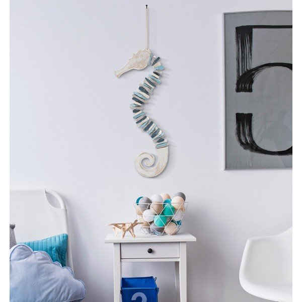 Dřevěná nástěnná dekorace 22x55 cm Sea Horse – Mauro Ferretti-image-1