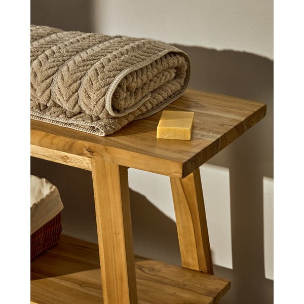 Béžová froté bavlněná osuška 90x150 cm Rune – Kave Home-image-1