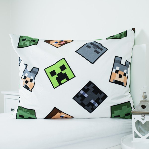 Zelené dětské povlečení na jednolůžko z mikrovlákna 140x200 cm Minecraft Block Stack – Jerry Fabrics-image-4