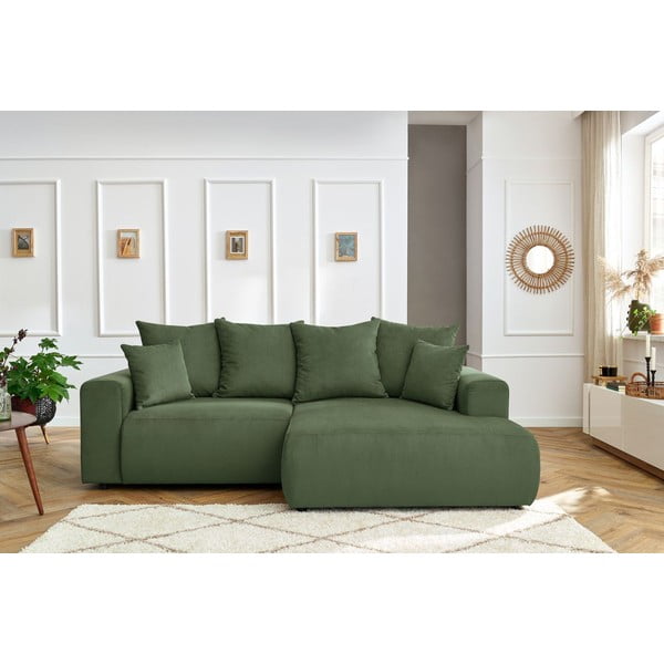 Zelená sametová rohová pohovka Enjoy – Bobochic Paris-image-1