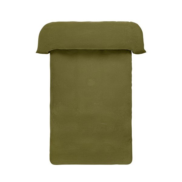 Khaki mušelínové povlečení na jednolůžko 140x200 cm Amilia – Jotex