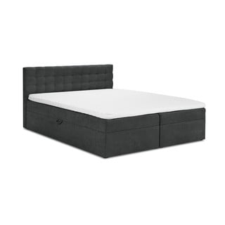 Tmavě šedá dvoulůžková postel Mazzini Beds Jade, 200 x 200 cm