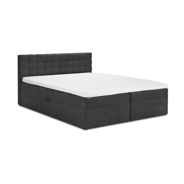 Tmavě šedá boxspring postel s úložným prostorem 160x200 cm Jade – Mazzini Beds