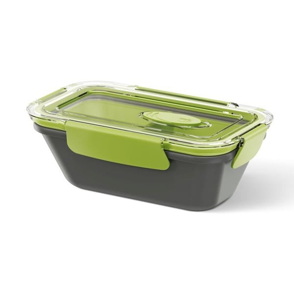 Box na jídlo Rectangular Black/Green, 0,5 l