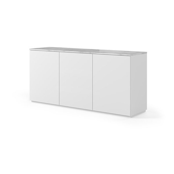 Bílá komoda s deskou v světlém mramorovém dekoru TemaHome Join, 180 x 84 cm-image-1