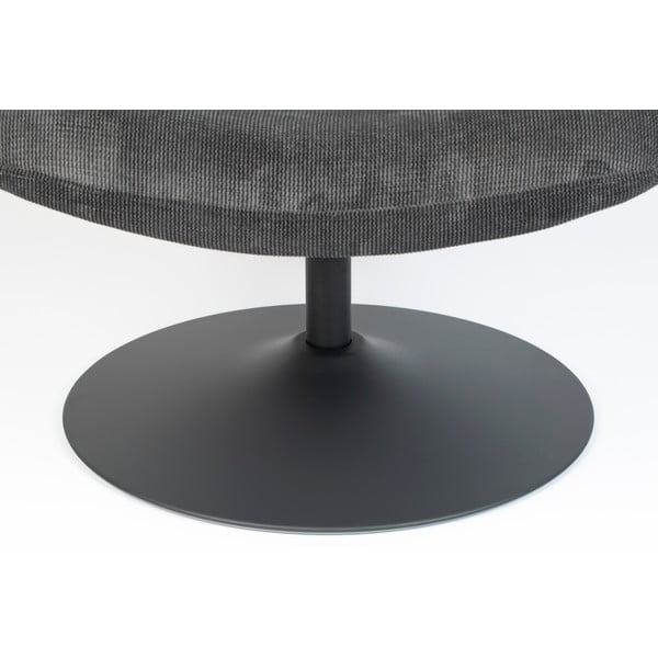 Tmavě šedé sametové křeslo Bubba – Zuiver-image-1