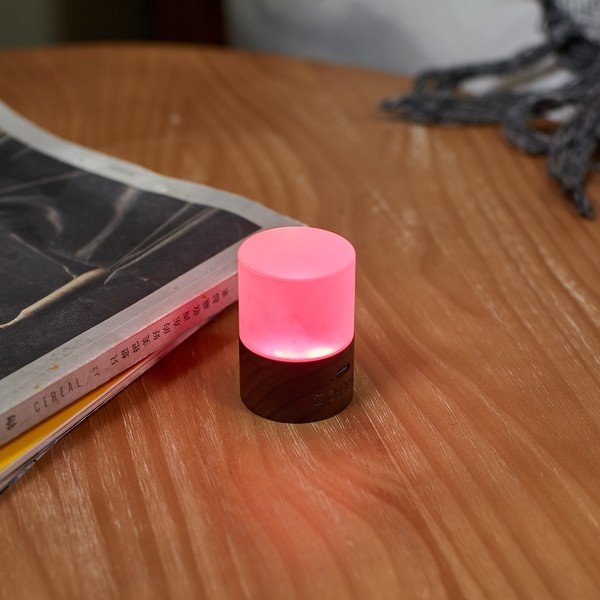 Tmavě hnědá LED stmívatelná stolní lampa se skleněným stínidlem (výška 6 cm) Lemelia – Gingko-image-1