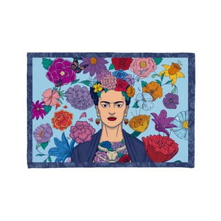Modrá koupelnová předložka 40x60 cm Mexican Vibes – Madre Selva
