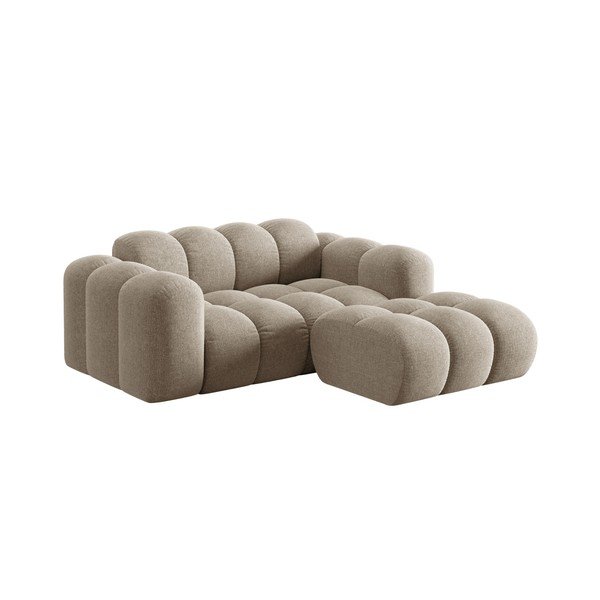 Světle hnědá žinylková rohová pohovka (pravý roh/s lenoškou) Treno – Cosmopolitan Design-image-1