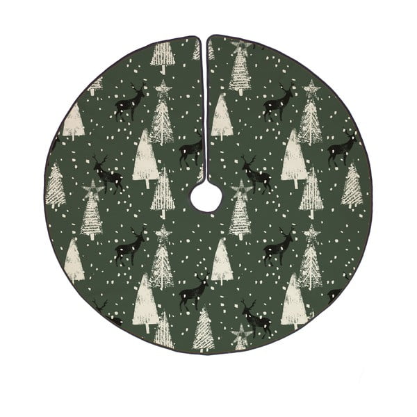 Bavlněný koberec pod vánoční stromeček Butter Kings Deer in the Forest, ø 130 cm