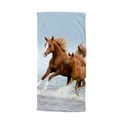 Modrá/hnědá dětská sametová plážová osuška 75x150 cm Free – Good Morning