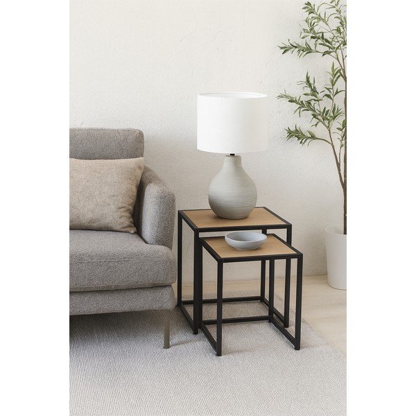 Odkládací stolky v sadě 2 ks v dekoru dubu 38x38 cm Noah – Bonami Essentials-image-1