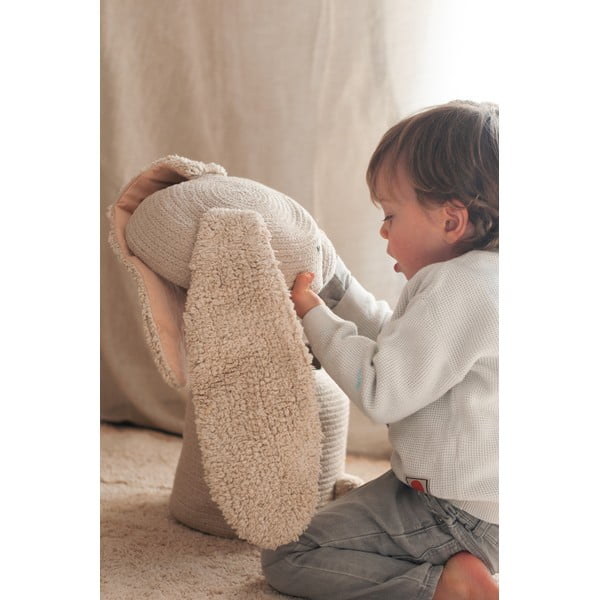 Krémový látkový dětský koš na hračky ø 25x30 cm Rita the Rabbit – Lorena Canals-image-3