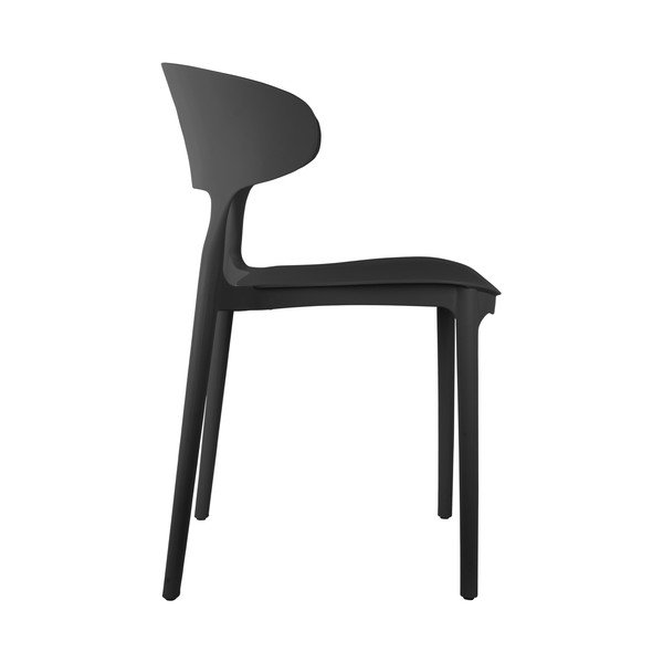 Černé plastové jídelní židle v sadě 4 ks Fain – Leitmotiv-image-3