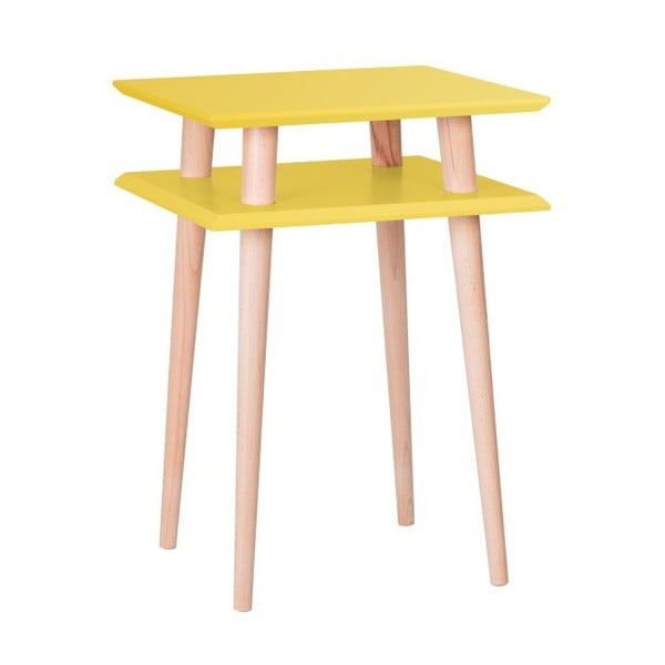 Žlutý odkládací stolek Ragaba Square, 43 x 43 cm