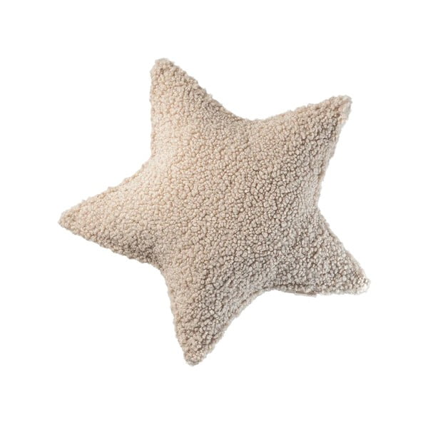 Světle hnědý dětský pohovkový polštář z textilie bouclé Star – Wigiwama