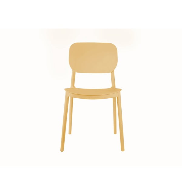 Žlutá plastová jídelní židle Cheer – Leitmotiv-image-1