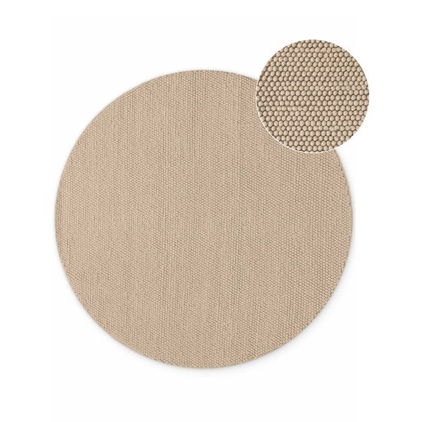 Béžový ručně tkaný vlněný kulatý koberec ø 200 cm Richmond Diana – Ted Baker