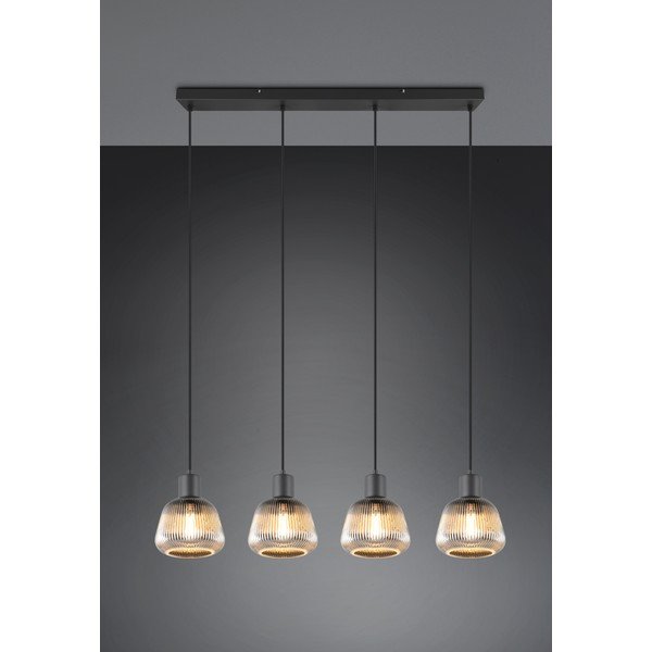 Černé závěsné svítidlo se skleněným stínidlem ø 15 cm Tarifa – Trio-image-1