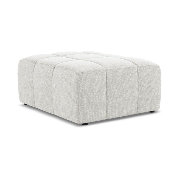 Bílá podnožka z textilie bouclé Aloha – Makamii-image-3