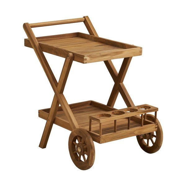 Servírovací stolek na kolečkách z masivního dřeva 50x86 cm Pasaku – House Nordic