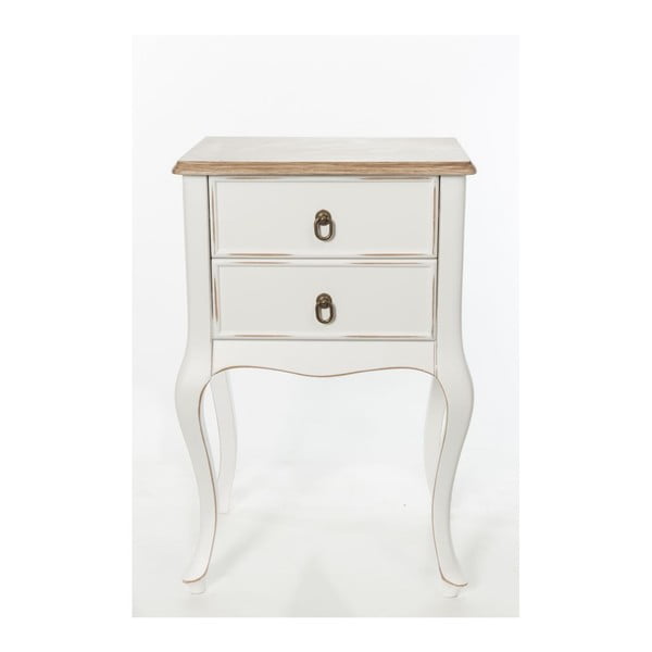 Odkládací stolek Mira Vintage White, 46x33x70 cm