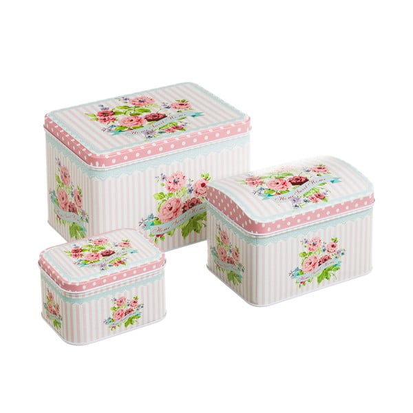 Sada 3 kvádrových krabic Unimasa Sweet Home, výška 12,2 cm