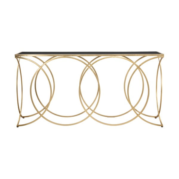 Konzolový stolek se skleněnou deskou v černo-zlaté barvě 40x160 cm Infinity – Mauro Ferretti
