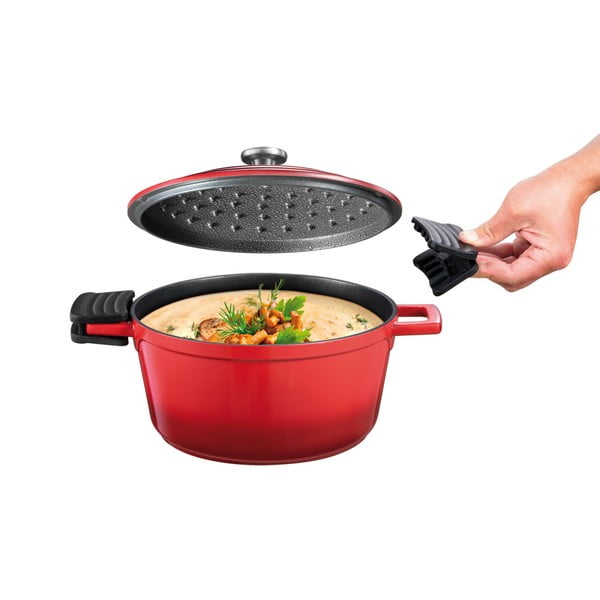 Hrnec s pokličkou s nepřilnavým povrchem na indukci 2.7 l Bordeaux – Tescoma-image-2