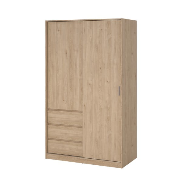 Šatní skříň v dekoru dubu s posuvnými dveřmi v přírodní barvě 119x200x60 cm Naia – Tvilum-image-4