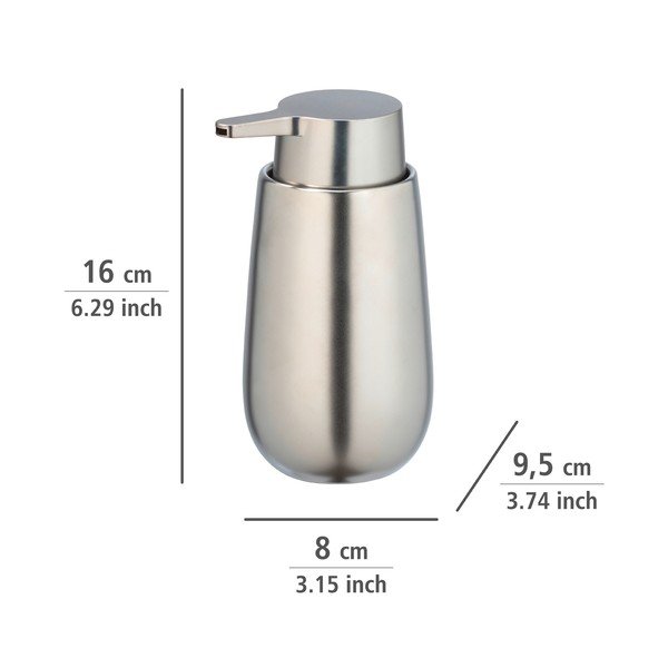 Keramický dávkovač mýdla v matně stříbrné barvě 317 ml Badi - Wenko-image-3