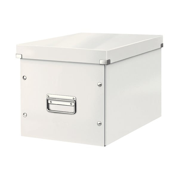 Bílý kartonový úložný box s víkem Click&Store - Leitz