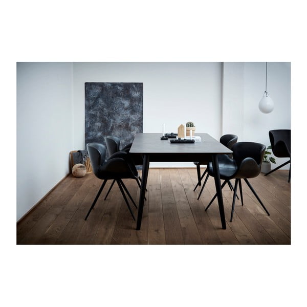 Černé čalouněné jídelní křeslo s područkami Gaia – DAN-FORM Denmark-image-1