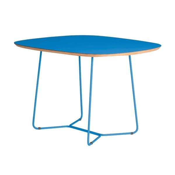 Modrý stůl s kovovými nohami IKER Maple