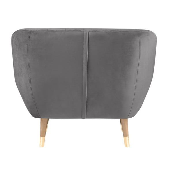 Šedé sametové křeslo Mazzini Sofas Benito-image-3