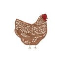 Hnědý pratelný ručně tkaný bavlněný dětský koberec 110x100 cm Chicken – Lorena Canals