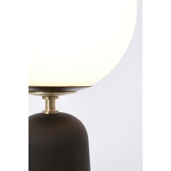 Černá kovová stolní lampa se skleněným stínidlem (výška 51 cm) Delphine – Bizzotto-image-3