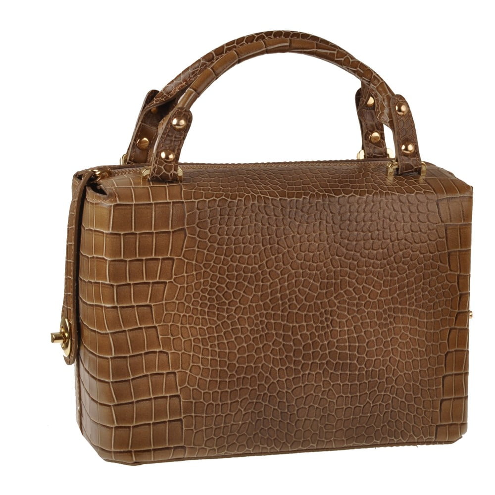 Béžová kožená kabelka Florence Bags Kalika