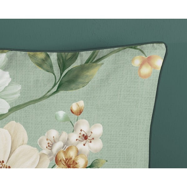 Zelené povlečení na dvoulůžko/prodloužené z bavlněného saténu 200x220 cm Sizena – Descanso-image-3