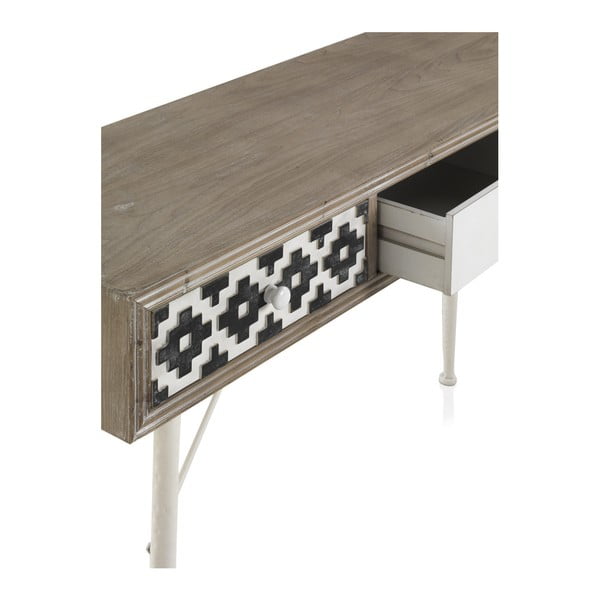 Konzolový stůl s černobílými detaily a třemi šuplíky Geese Rustico Geometric-image-1