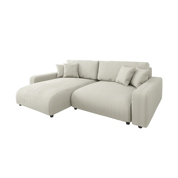 Krémová manšestrová rozkládací rohová pohovka (variabilní) Sara – Ropez-image-2