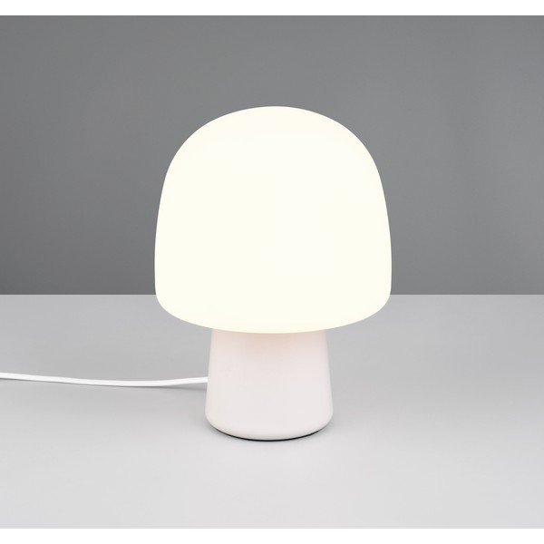 Bílá stolní lampa se skleněným stínidlem (výška 27 cm) Steen – Trio-image-1