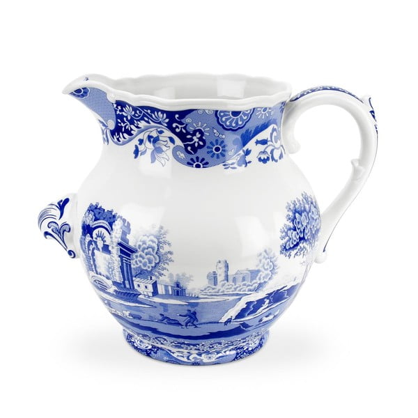 Bílomodrý porcelánový džbán na mléko Spode Blue Italian, 10 l
